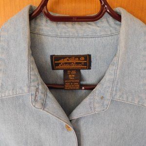 Eddie Bauer sleeveless denim dress size medium tall